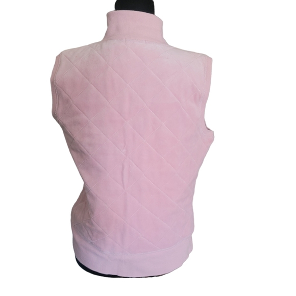 Liz & Co. Y2K Pink Velvet Quilted Vest Medium - Picture 2 of 4